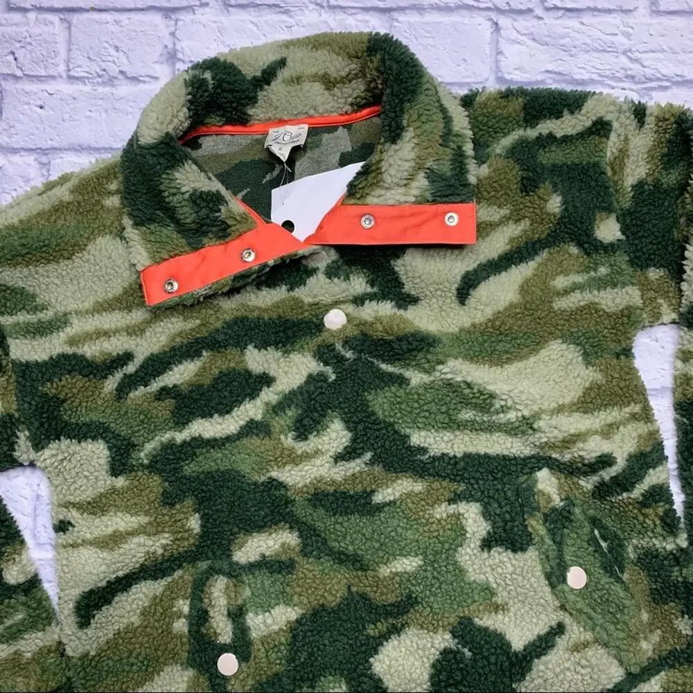 J.Crew Snap-collar Sherpa Polartec Fleece in Camo